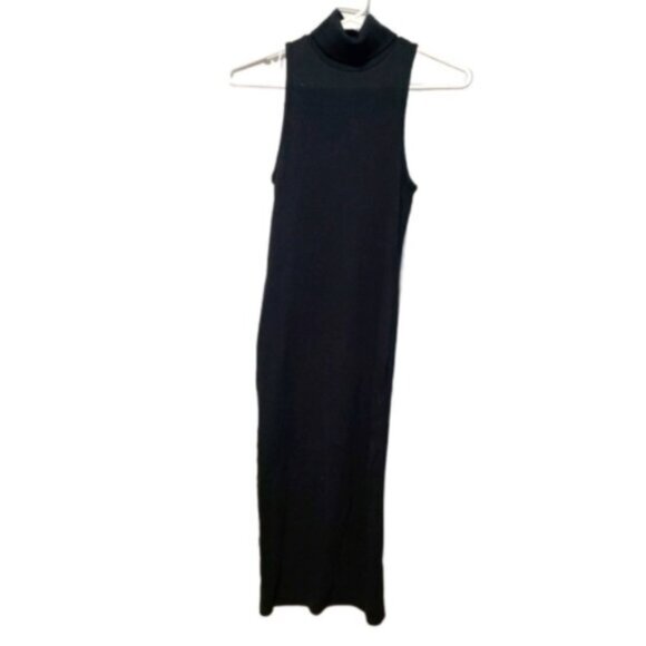 ZARA Ladies Sleeveless Ribbed Turtleneck Knit Sweater Maxi Dress Small - Picture 2 of 11